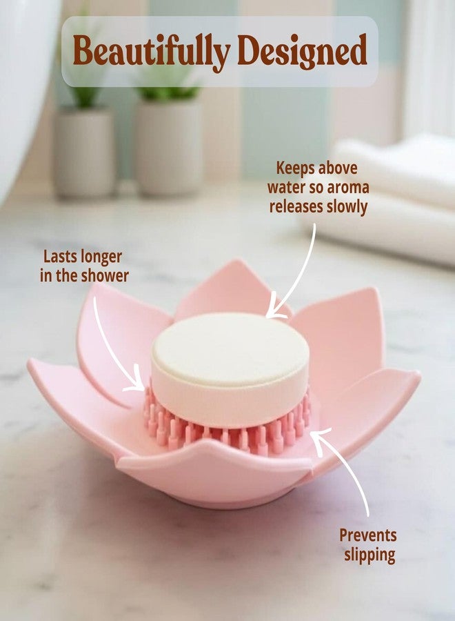 MESMOS Lotus Shower Steamer Trays, Silicone Soap Holder & Small Shower Steamer Dish, Self Draining Flower Tray for Spa Gifts, Self Care & Mom Relaxation - Image 2