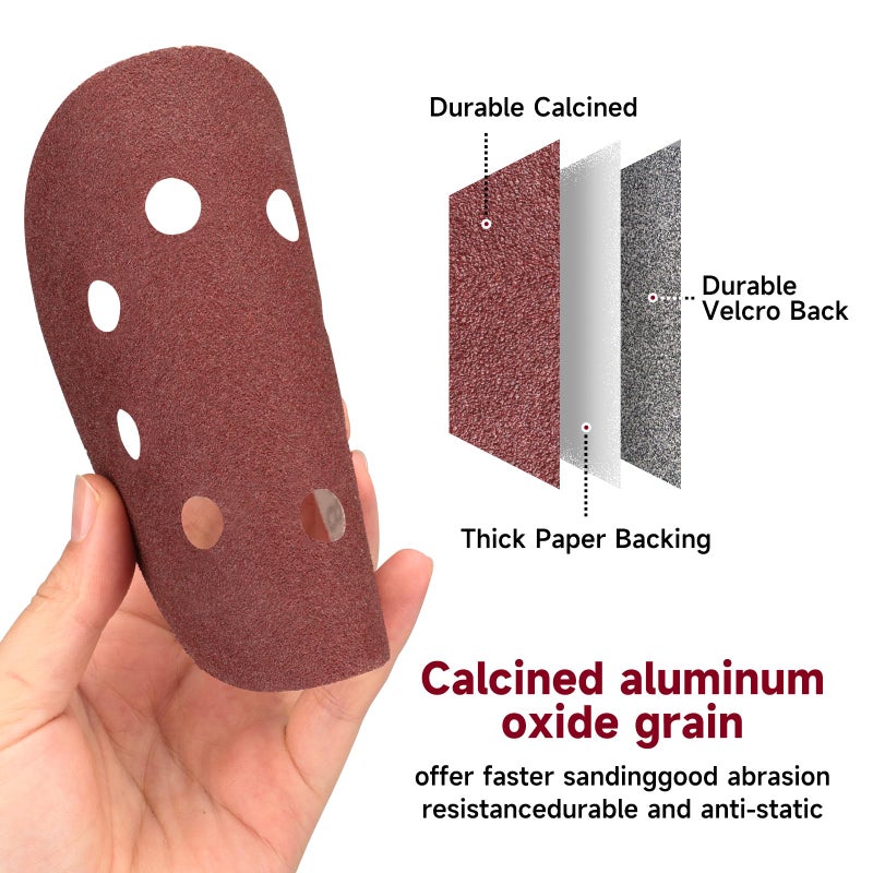 POTUINOM 100 PCS 5 Inch Sanding Discs 60 Grit, Round Hook and Loop Sandpaper for Random Orbital Sander - Image 3