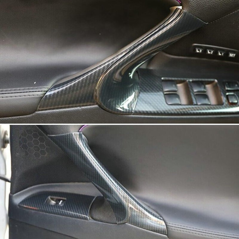 Bayyee بايي 4 قطع من ألياف الكربون لتزيين لوحة مسند الذراع الداخلي لأبواب لكزس IS F 250 350 (2006-2013) - Image 5