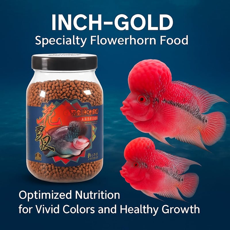 VAYINATO Inch Gold Flower Horn Fish Food for Head and Colour Enhancement (380G) - Image 2