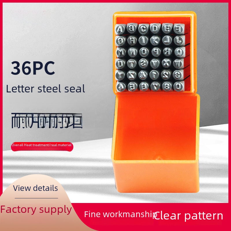 DIY Tools Steel Letters Number Letter Printing Punch 36Pc Letter Punch Alloy Steel Leather(8MM) - Image 1
