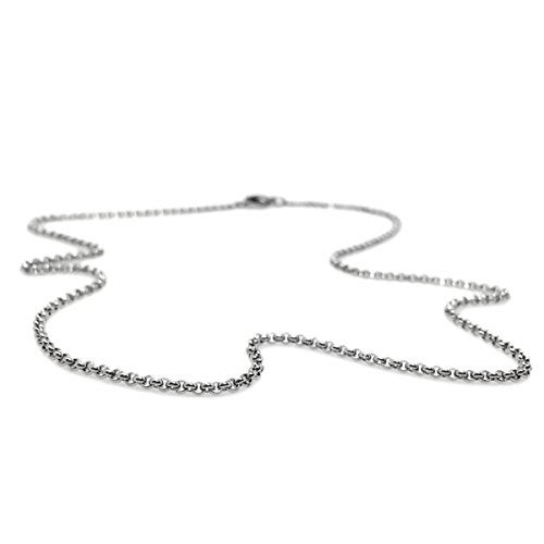 Loralyn Designs 2mm Stainless Steel Rolo Chain Necklace Lobster Clasp Closure (24 Inch) - Image 4