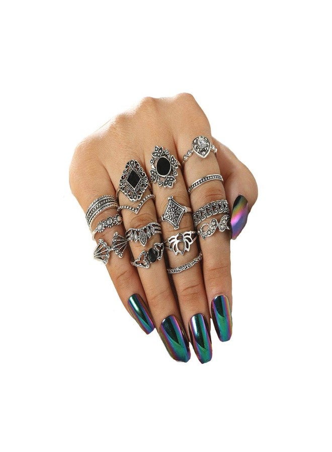 CSIYANJRY99 CSIYAN 6-16 PCS Knuckle Stacking Rings for Women,Boho Vintage Stackable Midi Finger Rings Set (I) - Image 1