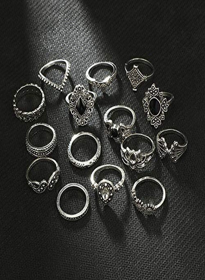 CSIYANJRY99 CSIYAN 6-16 PCS Knuckle Stacking Rings for Women,Boho Vintage Stackable Midi Finger Rings Set (I) - Image 4