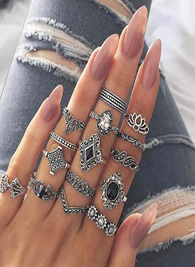CSIYANJRY99 CSIYAN 6-16 PCS Knuckle Stacking Rings for Women,Boho Vintage Stackable Midi Finger Rings Set (I) - Image 2