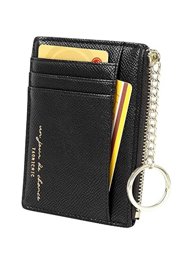 RYNX Small Wallet for Women Luxury PU Leather Card Holder Pocket Wallet Soft and Slim Zipper Coin Purse HandbagBlack  - Image 1