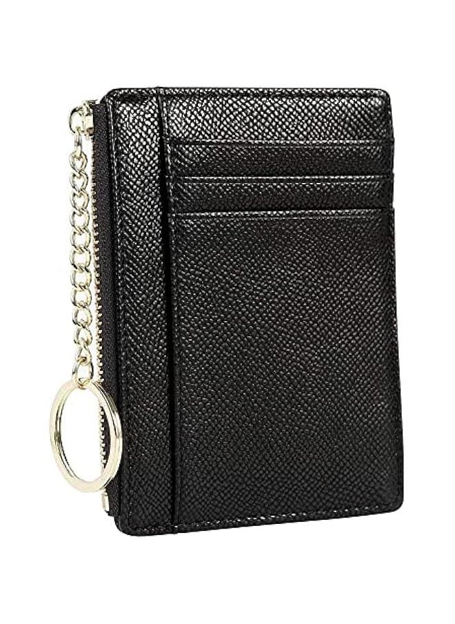RYNX Small Wallet for Women Luxury PU Leather Card Holder Pocket Wallet Soft and Slim Zipper Coin Purse HandbagBlack  - Image 2