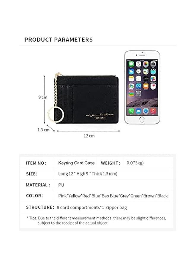 RYNX Small Wallet for Women Luxury PU Leather Card Holder Pocket Wallet Soft and Slim Zipper Coin Purse HandbagBlack  - Image 3