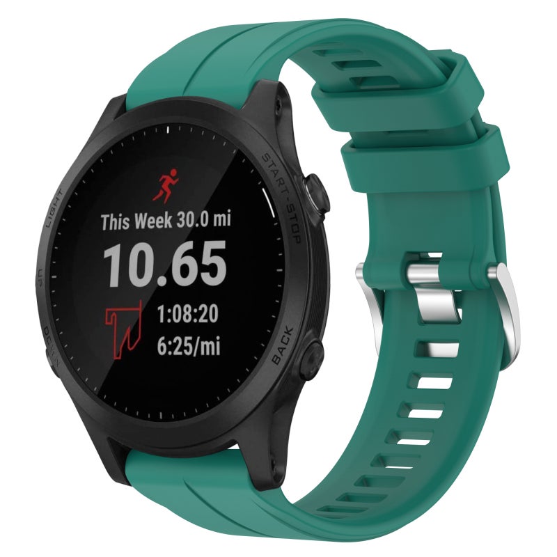 S-TOP For Garmin Forerunner 945 22mm Solid Color Silicone Watch Band(Green) - Image 1