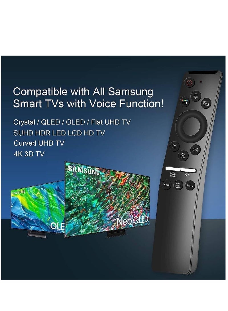 ELTRAZONE Replacement Voice Remote Control Compatible With Samsung Crystal UHD QLED LCD Curved 4K 8K Smart TVs with Netflix, Prime Video, hulu Black - Image 4
