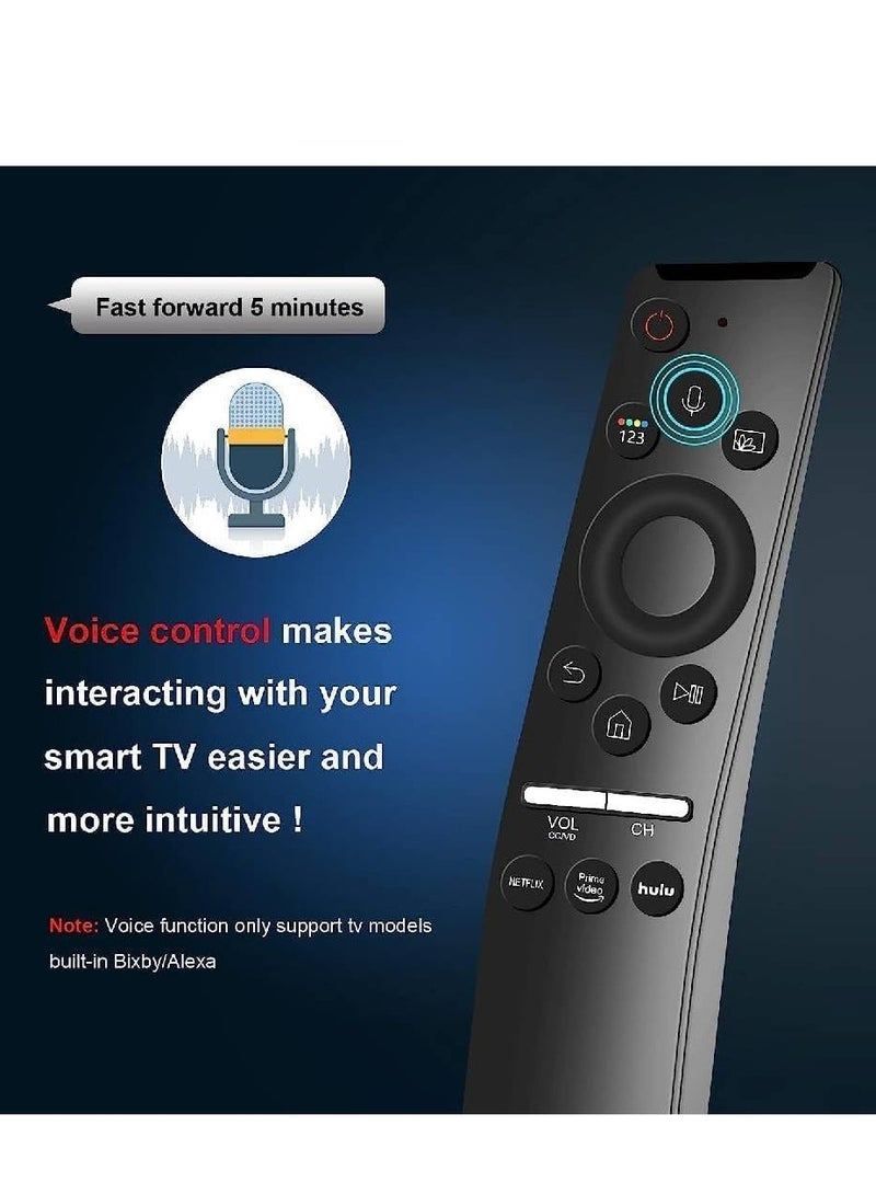 ELTRAZONE Replacement Voice Remote Control Compatible With Samsung Crystal UHD QLED LCD Curved 4K 8K Smart TVs with Netflix, Prime Video, hulu Black - Image 2