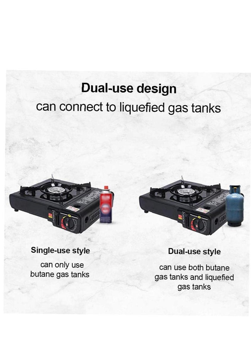 GO2CAMPS Camping Stove with 3-Piece Butane Gas Catridge -Two Way - Black/Orange/Red  - Image 3