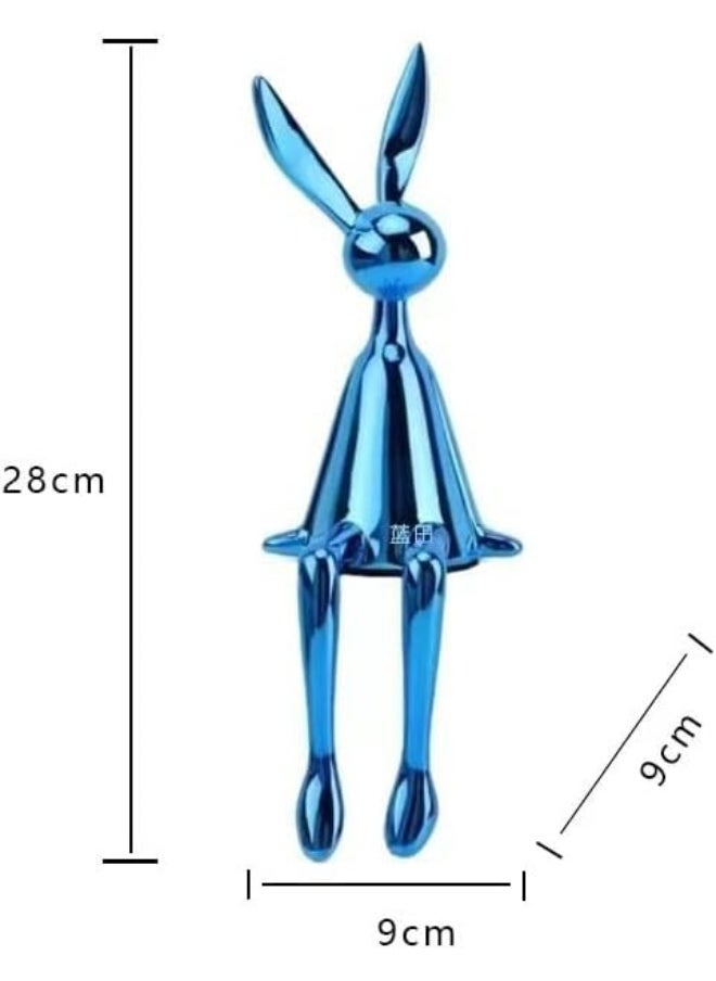 YINZUO YINZUO Set of 3 Modern Bunny Sculptures - Abstract Sitting Rabbit Figurines for Home and Office Décor (Blue)  - Image 5