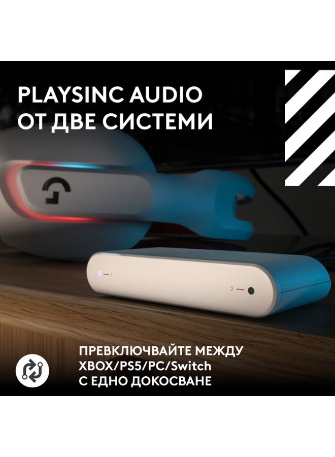ASTRO Logitech Astro A20 X LIGHTSPEED Wireless Gaming Headset for PS5, Xbox, Switch, PC with 2-system PLAYSYNC Audio, Bluetooth, LIGHTSYNC RGB, and 48 kHz Boom Mic - White I 939-002253 - Image 2