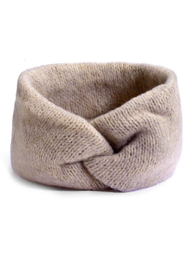 Vogue Hair Accessories - Vogue Hair Accessories Soft Knot Woolen Knitted Warm Head Band for Women, Pack of 1 - Beige - Image 1