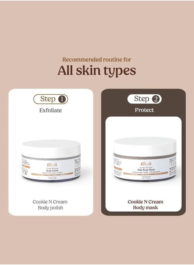 Cookie N Cream Body Mask For Dark Patches Even Skin Tone Glowing Skin 200 ml