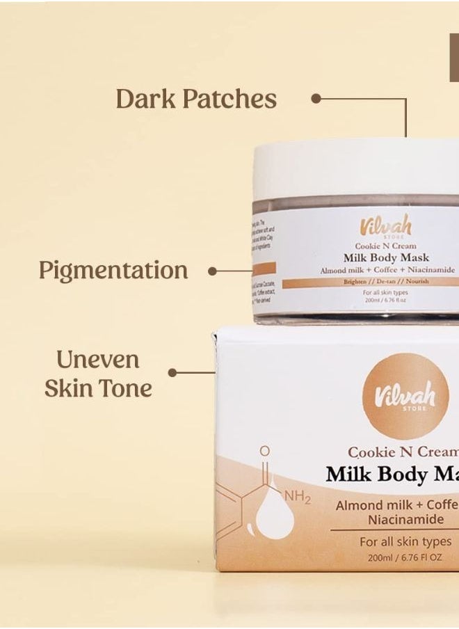 Cookie N Cream Body Mask For Dark Patches Even Skin Tone Glowing Skin 200 ml