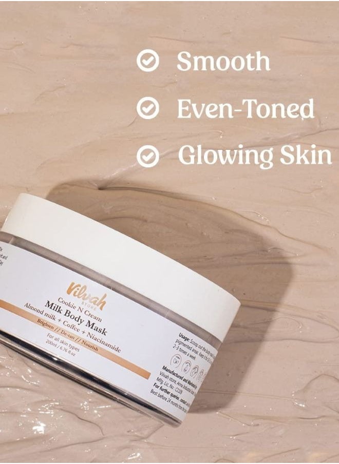 Cookie N Cream Body Mask For Dark Patches Even Skin Tone Glowing Skin 200 ml