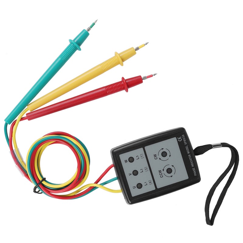 Phase Sequence Indicator 60-600V AC LED Buzzer Phase Open Tester - Portable Design with Clips for Industrial Maintenance - Image 5