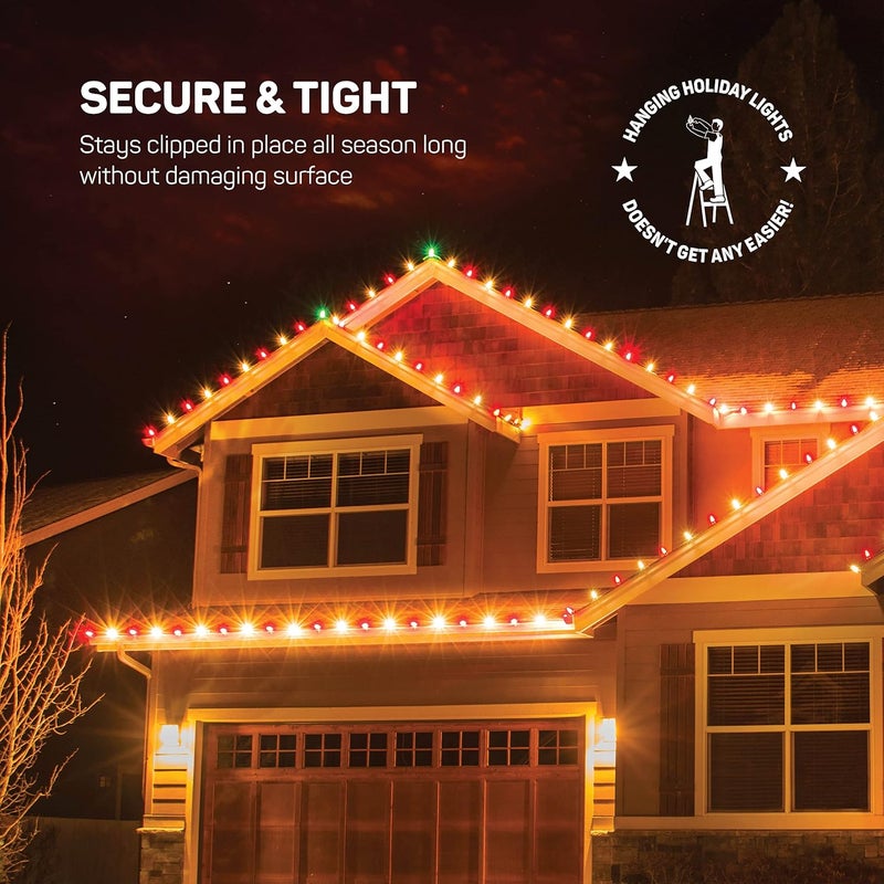 SEWANTA Christmas Light Clips - Set of 200 Mini Clips for Gutters and Shingles - Hanging Outdoor Lights - USA Made - No Tools Required - Image 2