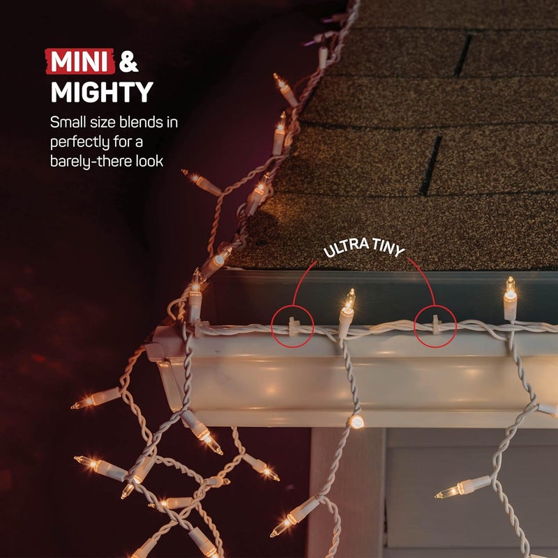 SEWANTA Christmas Light Clips - Set of 200 Mini Clips for Gutters and Shingles - Hanging Outdoor Lights - USA Made - No Tools Required - Image 4