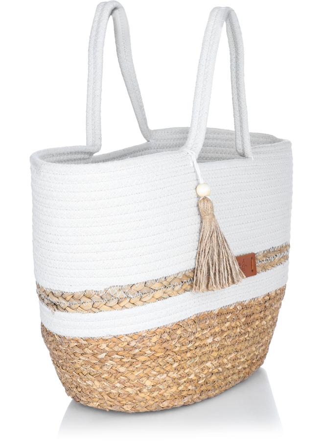 Alsaif Wicker Thermos Bag 50 X 30 Cm White - Image 2