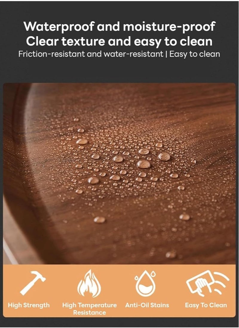 Set of 2 nesting coffee table, wooden walnut coffee table rustic coffee Table mid-century modern round coffee tables center table for living room bedroom office furniture easy assembly