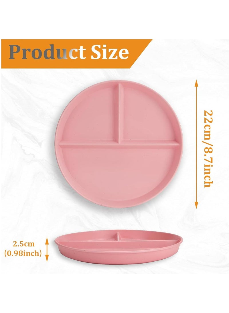 Oasisgalore 4PCS Portion Control Diet Plates, Microwave & Dishwasher Safe (22CM)  - Image 2