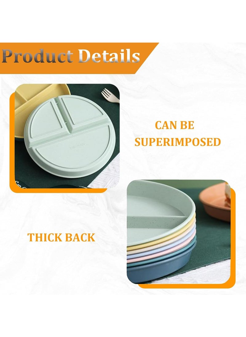 Oasisgalore 4PCS Portion Control Diet Plates, Microwave & Dishwasher Safe (22CM)  - Image 3