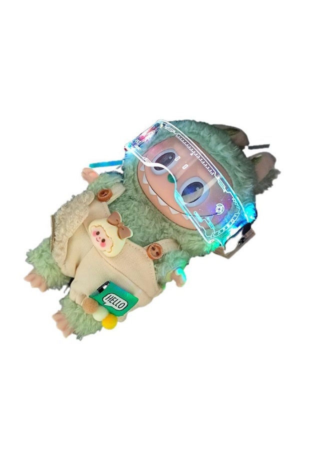 Doll luminous glasses Labubu luminous punk doll glasses accessories 15cm cyberpunk luminous glasses suitable for labubu and 15cm dolls (dolls not included) - Image 4