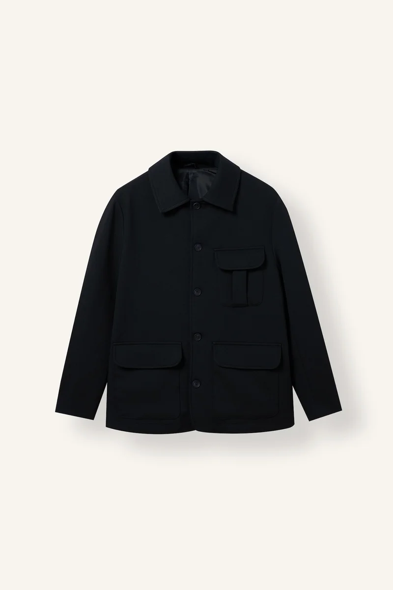 Regular Fit Polo Collar Taffeta Blazer