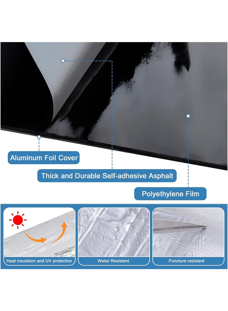 1 Roll 10cm x 5m Flashing Roll Tape Asphalt Membrane Thick Waterproof Asphalt Patch Seal Tape Roll, Self-Adhesive Roof Sealant, Asphalt Repair for Door Roof Window Gutter Outdoor - Image 3