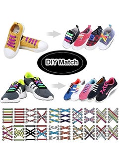 Bukela Silicone Lazy Shoe Laces, Hundreds of Elastic Shoe Laces, Stretchy Waterproof Sneakers No-Tie Shoe Laces, No-Tie Rubber Shoe Laces for Adults, 16 Pcs, Random Color  - Image 4