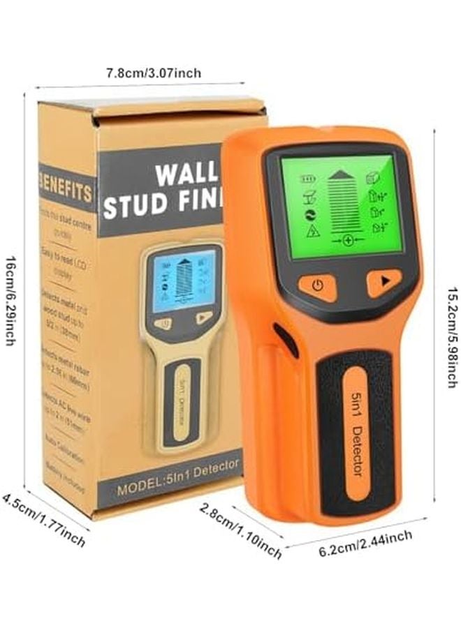 Orange Stud Finder Metal Wood Beam Detector Deep Scan LCD Display for Walls Floors Ceilings - Image 3