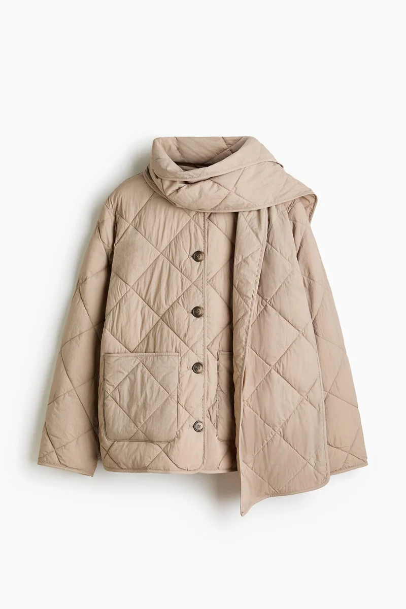H&M  THERMOLITE® Quilted scarf-detail jacket for Women | Best Price UAE