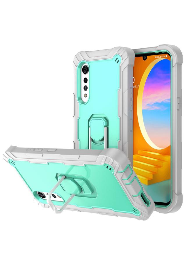S-TOP Case For LG Velvet PC + Rubber 3-layers Shockproof Protective Case with Rotating Holder - Image 1