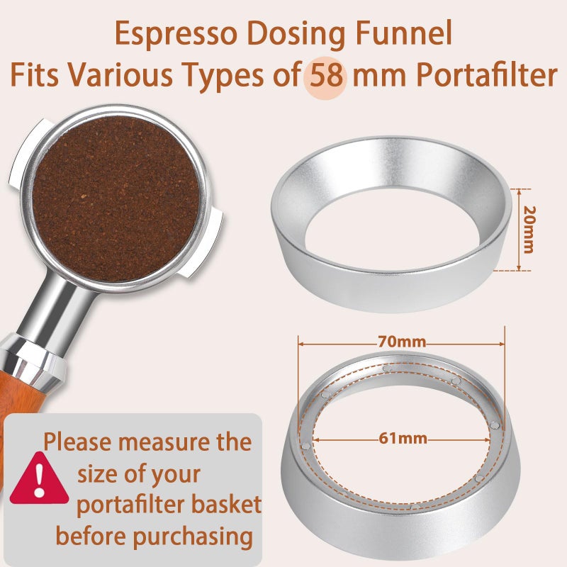 Attsky 58mm Portafilter Funnel with Magnetic, Lightweight Aluminum Espresso Funnel for 58mm Portafilter - Image 2