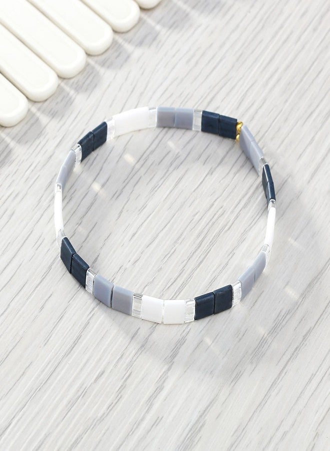 KELITCH Classic Stretch Bracelets Summer Tila Beaded Bracelets Friendship Cuff Bracelets - 07H - Image 3
