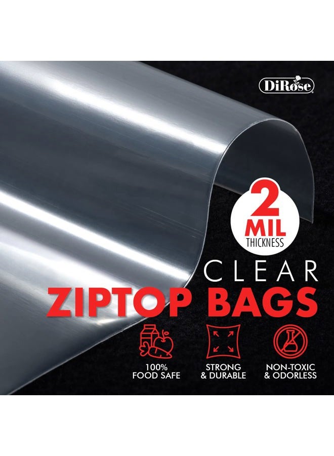 Dirose - 6" x 8" Reclosable Poly Zip Top Bags (1000 Count), 2 Mil - Plastic Ziplock Bags Resealable Plastic Bags with Zipper - Clear Bags for Snacks, Hardware, Arts & Crafts - Image 3