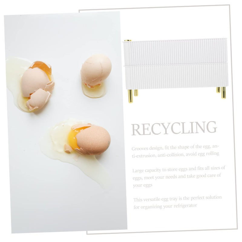 Large Capacity Egg Storage Container Tray Easy To Clean White 26 5X16X10CM - Image 3
