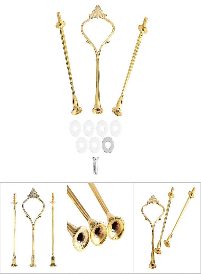 Pilipane Cake Stand Hardware Kit Tiered Tray Hardware Fittings for Cake Stand, 3 Tier Cupcake Trays Serving Stand (3 Tiers Crown Gold) - Image 2