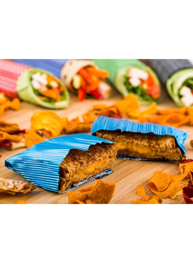 Restaurantware 12" x 12" Rippled Aluminum Foil Food Wrap and Fry Basket Liner: Perfect for Restaurant Take Out, Bakeries, and Food Trucks - Electric Blue Foil Sandwich Wraps - 500-CT - Image 3
