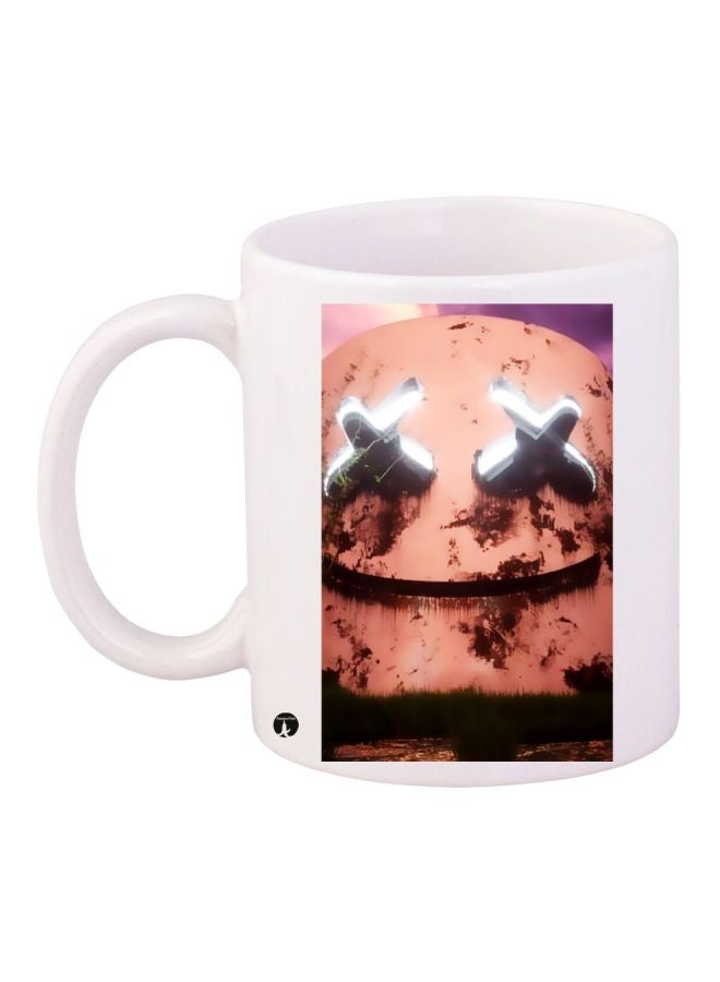 RYN Marshmello Printed Coffee Mug White/Pink/Black 11ounce