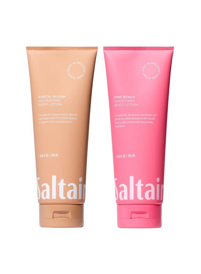 Saltair لوشن للجسم - عبوتان لترطيب البشرة الجافة. كريم الجسم المرطب برائحة Signature Scents مع تركيبة مغذية. عناية بالبشرة للنساء والرجال. 2x 10oz أنابيب - Image 1
