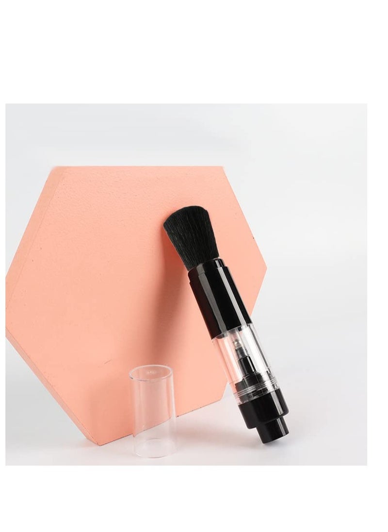 Generic - Portable Refillable Powder Brush & Jar Set for Blush, Highlight, and Contour Makeup - Perfect for On-the-Go Touch-Ups (Black) - Image 1