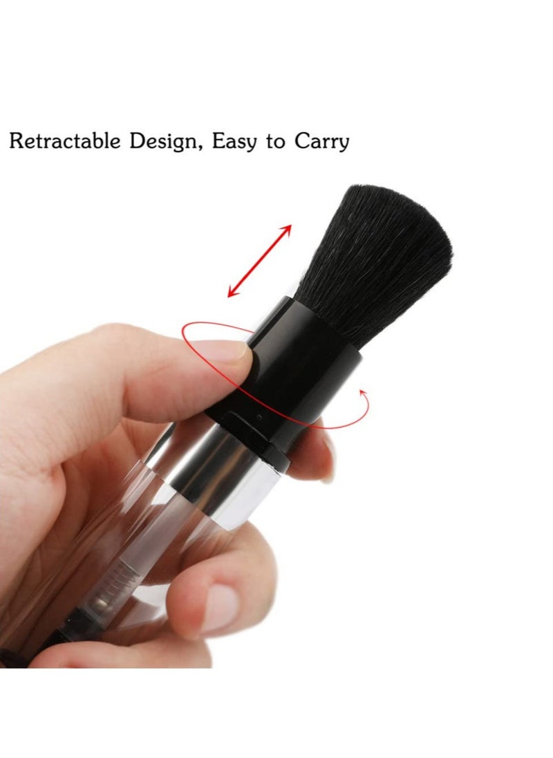 Generic - Portable Refillable Powder Brush & Jar Set for Blush, Highlight, and Contour Makeup - Perfect for On-the-Go Touch-Ups (Black) - Image 1