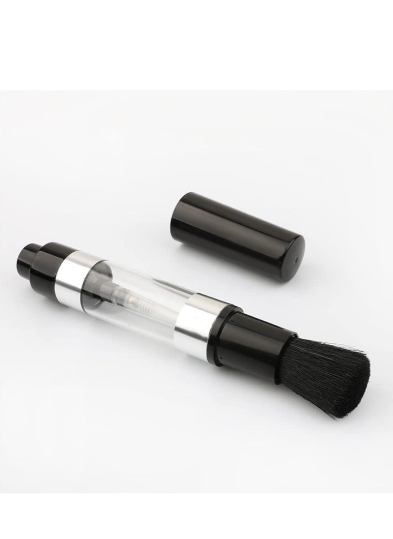 Generic - Portable Refillable Powder Brush & Jar Set for Blush, Highlight, and Contour Makeup - Perfect for On-the-Go Touch-Ups (Black) - Image 1