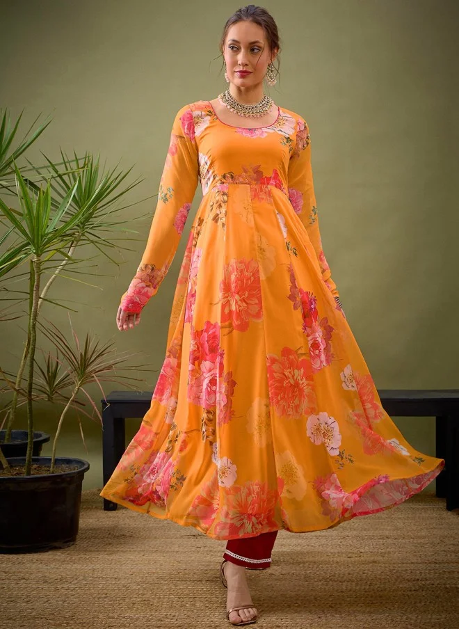SASSAFRAS Floral Georgette Kurta for Women