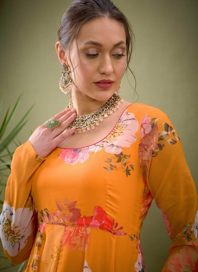 SASSAFRAS Floral Georgette Kurta for Women