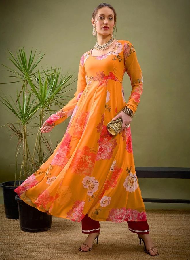 SASSAFRAS Floral Georgette Kurta for Women